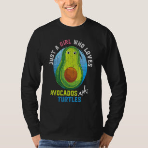 Camiseta Avocado Ocean Animal Girls Mulheres Pet Cute Turtl