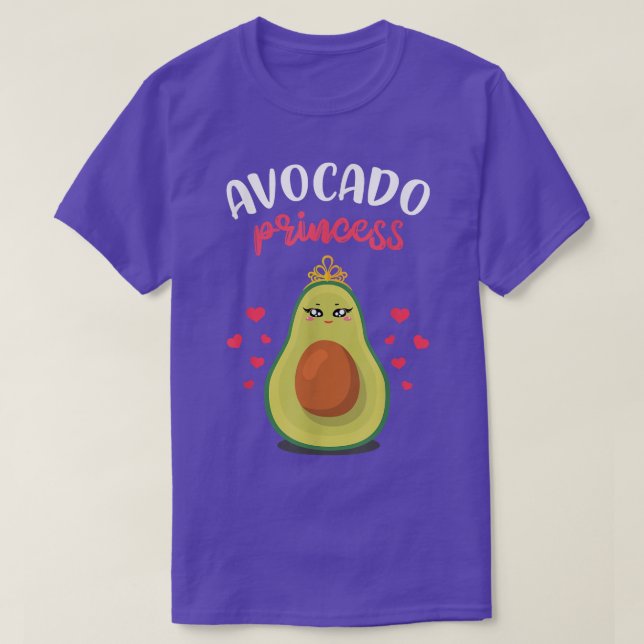 Camiseta Avocado Princesa Com Engraçado Coroa Guacamole Veg (Frente do Design)