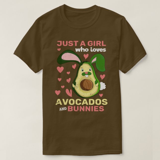 Camiseta Avocado Raparigas Coelho Mulheres Coelhinhas Flore (Frente do Design)