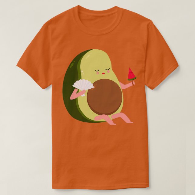 Camiseta Avocado Sensação de calor e melancia (Frente do Design)