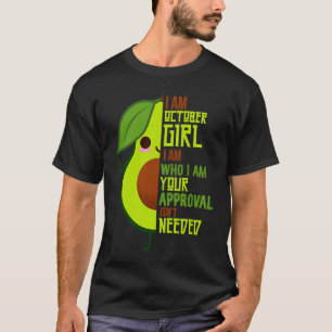 Camiseta Avocado Sou Outubro Rapariga Vegan Vegetarian Herb