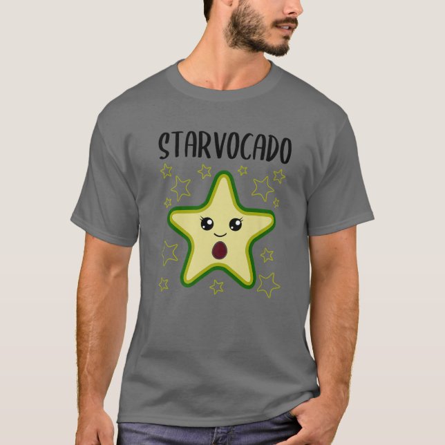 Camiseta Avocado Star Comida Engraçada Vegetariana Vegana V (Frente)
