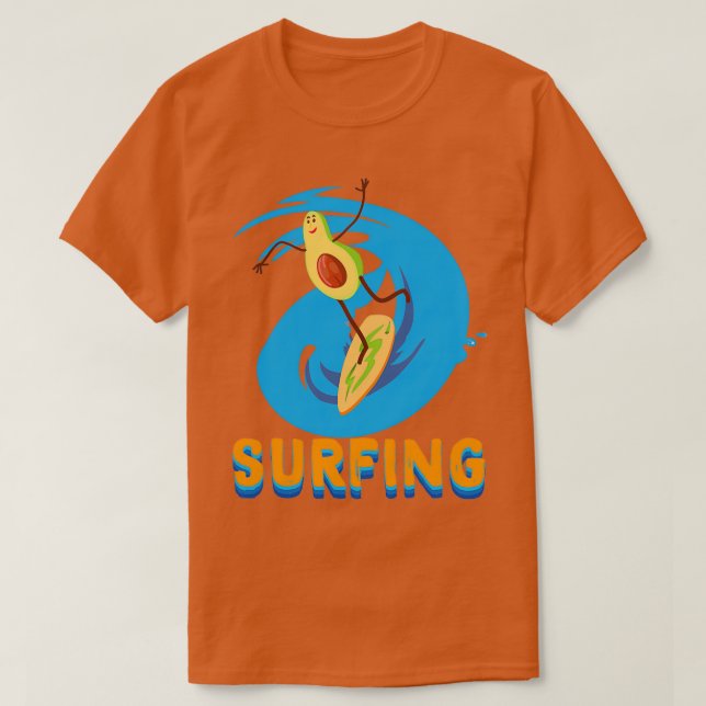 Camiseta Avocado Surfing Funny Avocado Surfing 1 (Frente do Design)