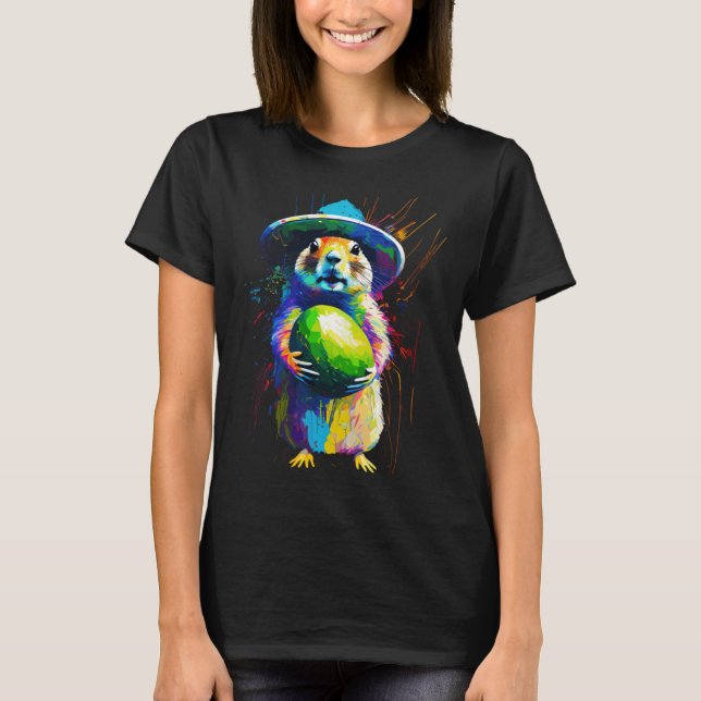 Camiseta Avocado with Mexican Prairie dog Cinco de mayo (Frente)