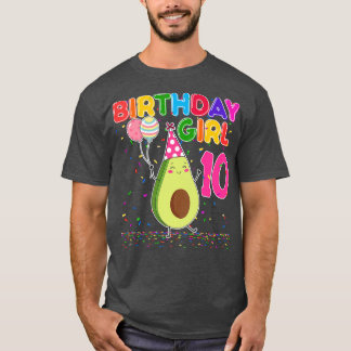 Camiseta Avocados 10ª Rapariga de Aniversário, 10 anos
