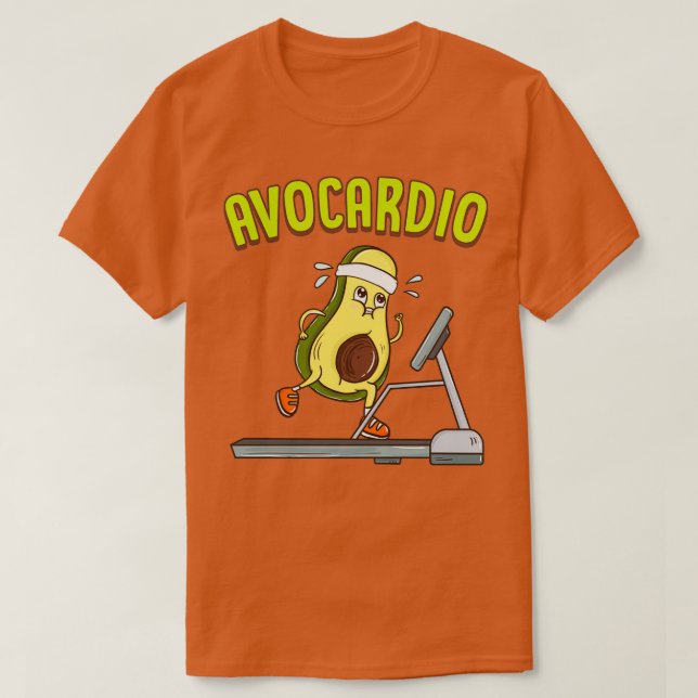 Camiseta Avocardio Avocado Cardio Pun Exercício Em Execução (Frente do Design)