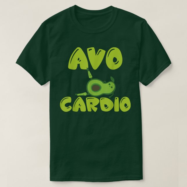 Camiseta AvoCardio e Yoga para perda de peso com Avocado Di (Frente do Design)