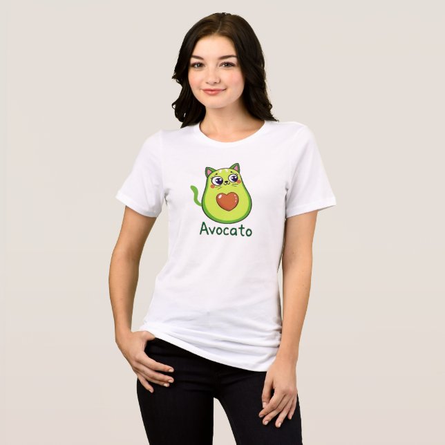 Camiseta Avocato – Cute Avocado Cat Hybrid Design | Funny  (Frente Completa)