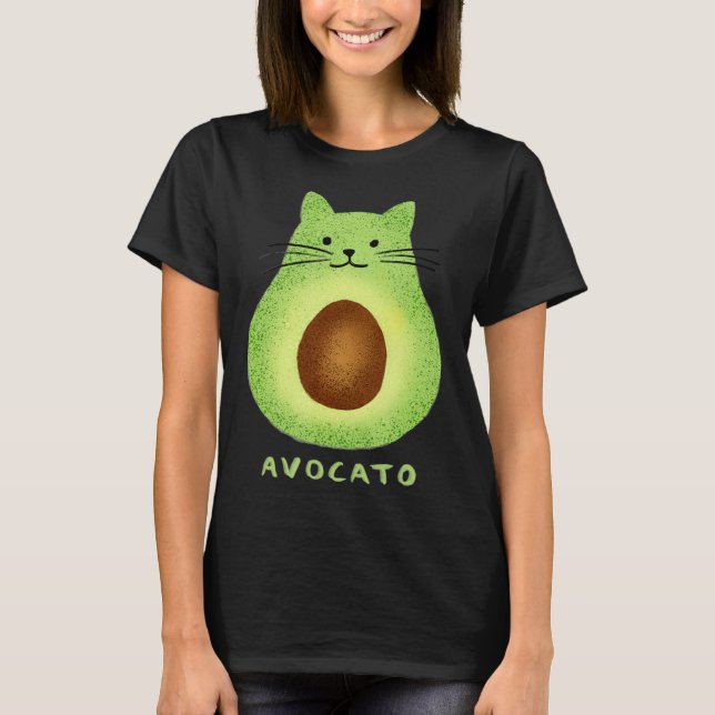 Camiseta Avocato Cute Cat Avocado Vegan E Cat Kitten (Frente)
