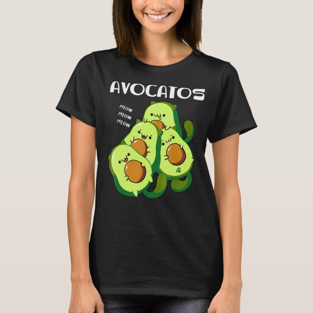 Camiseta Avocatos Avocado Cat Gato Gato Gato Gato-Mãe Gato  (Frente)