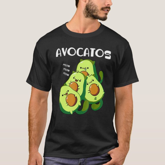 Camiseta Avocatos Avocado Cat Gato Gato Gato Gato-Mãe Gato  (Frente)