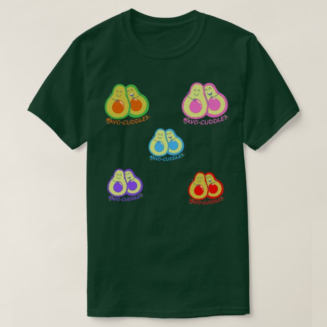 Camiseta Avocuddle sticker pack Avocado ama design (Frente do Design)