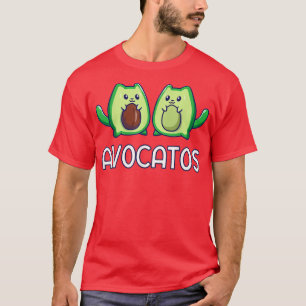 Camiseta Avogato Avocado Cute Cat Vegan Funny White