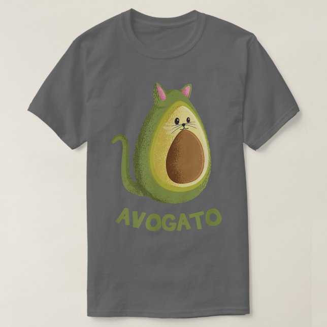 Camiseta Avogato Engraçado Avocado Gato Rosto Bonito Gráfic (Frente do Design)