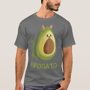 Camiseta Avogato Engraçado Avocado Gato Rosto Bonito Gráfic