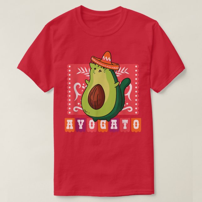Camiseta Avogato Funny Avocado Cat (Frente do Design)