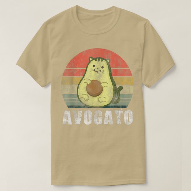 Camiseta Avogato Retro Cat Avocado Cinco De Mayo (Frente do Design)