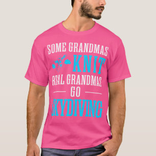 Camiseta Avós do Knit Verdadeiro Vovó vão ao Skydiving Tshi