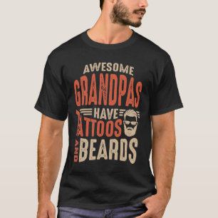 Camiseta Avós incríveis têm tatuagens e barbas engraçadas