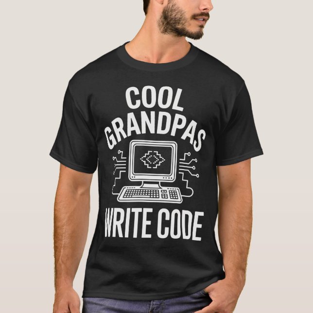 Camiseta Avôs Legais Escrevem Código Programador Cômico Cod (Frente)