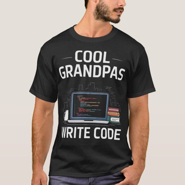 Camiseta Avôs Legais Escrevem Código Programador Divertido  (Frente)