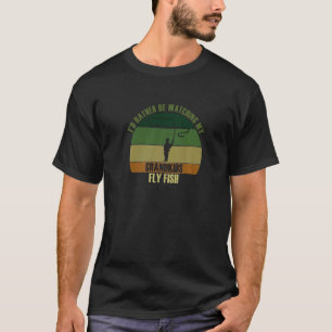 Camiseta Avós Preferem Observar Netos Pescando com Mosca
