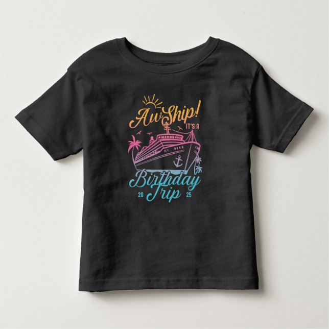 Camiseta Aw Ship Custom Birthday Cruise Group Combinação (Frente)