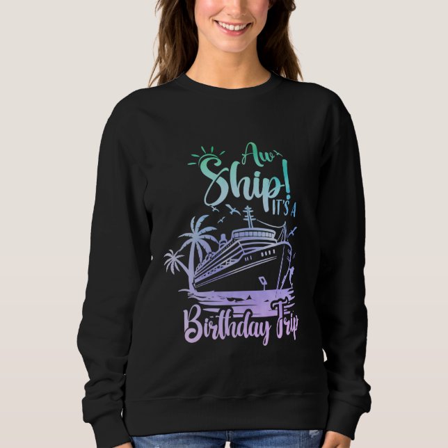 Camiseta Aw Ship É A Birthday Trip Family Cruise Squad M (Frente)