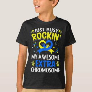 Camiseta Aw Sindroma do Meu Cromossoma Extra para Baixo