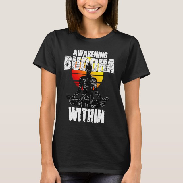 Camiseta Awakening Buddha, Spiritual Awareness, Zen Teacher (Frente)