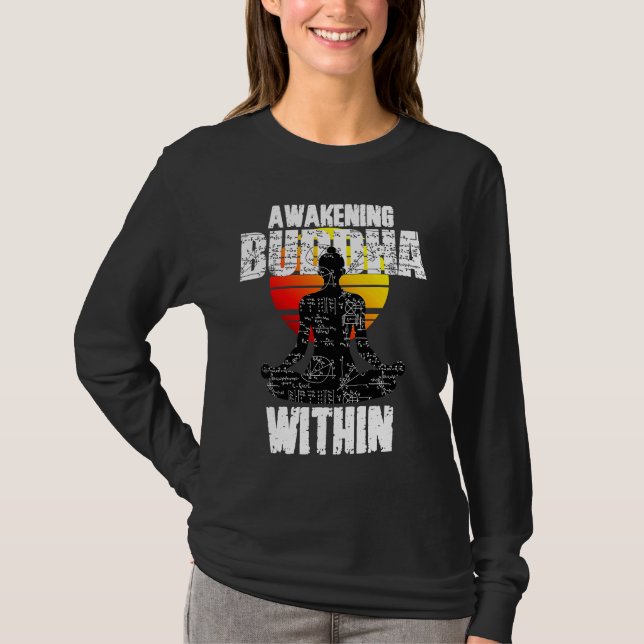 Camiseta Awakening Buddha, Spiritual Awareness, Zen Teacher (Frente)