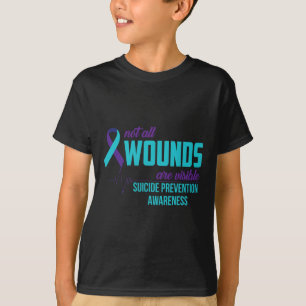 Camiseta Awarenes para a prevenção do suicídio da fita lacr