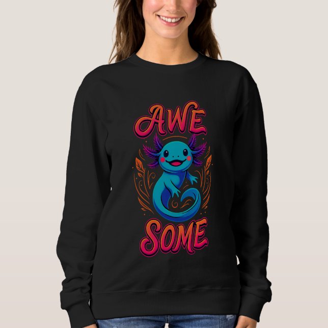 Camiseta Awesome Axolotl Cute Colorful Smiling Amphibian Ca (Frente)