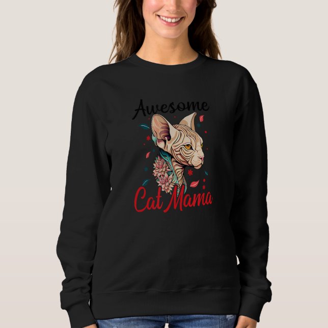 Camiseta Awesome Cat Mama Sphynx Cat Mom (Frente)