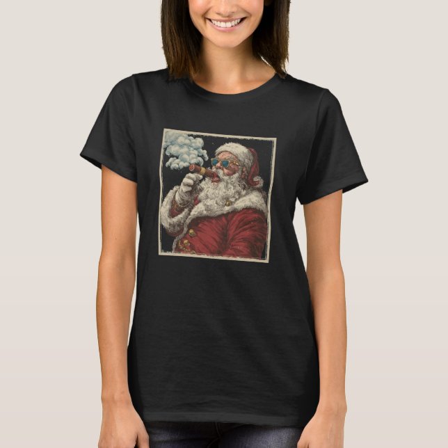Camiseta Awesome Cigar Santa Graphic (Frente)