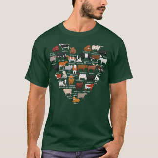 Camiseta Awesome Cow Print Heart Loves Cows Farmer