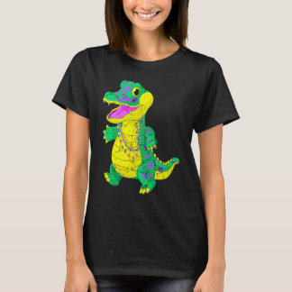 Camiseta Awesome Festival Madri Gras Alligator Beads Men Wo