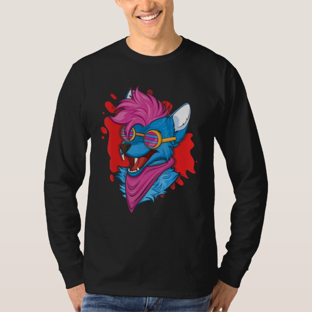 Camiseta Awesome Fox Proud Furry Tail Ear Furry Person Cosp (Frente)