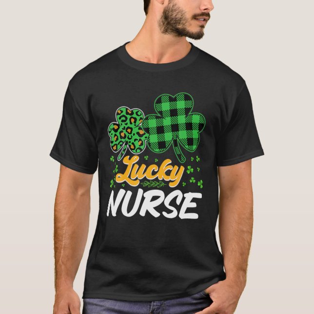 Camiseta Awesome Irish Nurse St Patricks Day Shamrock Patte (Frente)