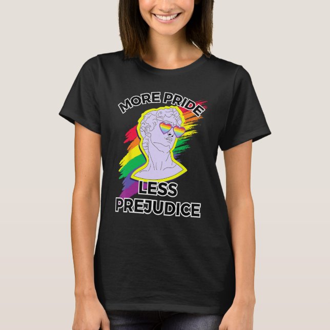 Camiseta awesome lgbt pride love more pride less prejudice  (Frente)