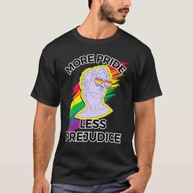 Camiseta awesome lgbt pride love more pride less prejudice  (Frente)