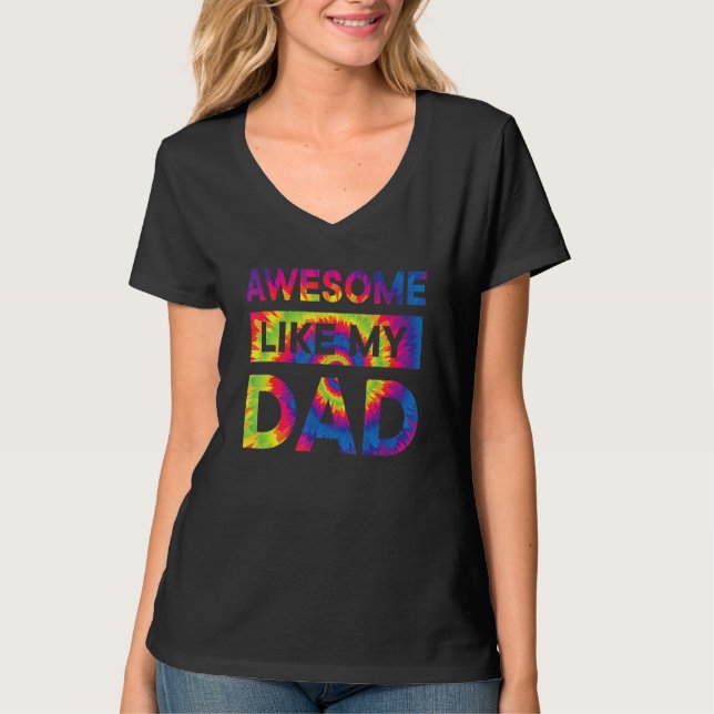 Camiseta Awesome Like My Dad Matching Fathers Day Family Es (Frente)