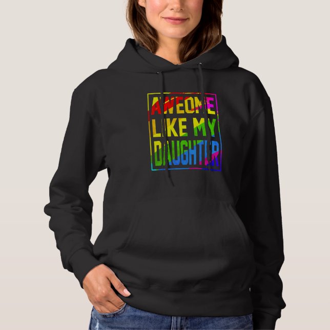 Camiseta Awesome Like My Daughter Lgbt Flag Pride Proud Mom (Frente)