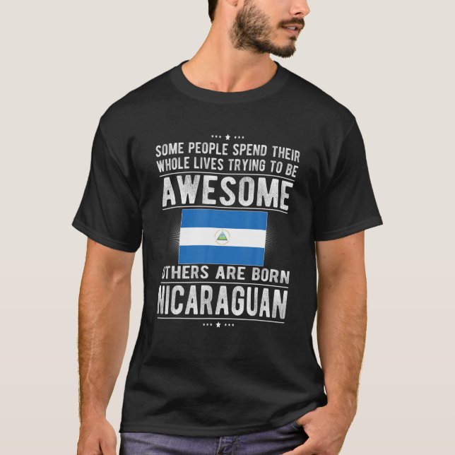 Camiseta Awesome Nicaraguan Flag Nicaragua Nicaraguan Roots (Frente)
