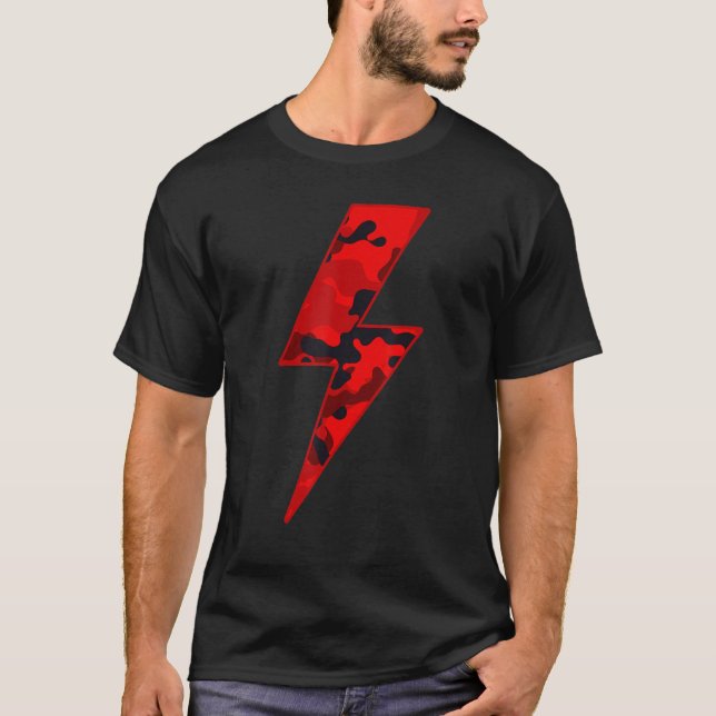 Camiseta Awesome RED CAMO Lightning Bolt (Frente)