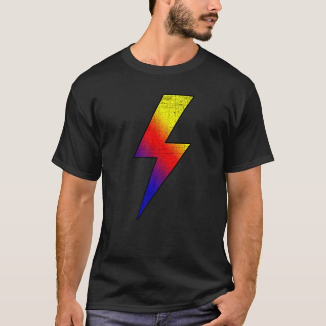 Camiseta Awesome Retro Front & Back COLD BLACK FIRE Lightni (Frente)