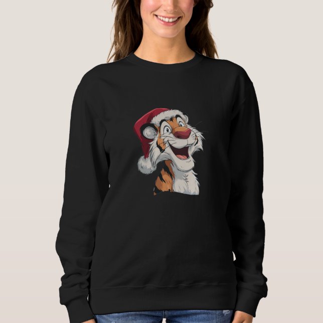 Camiseta Awesome Santa Claus Tiger Graphic (Frente)