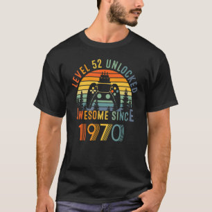 Camiseta Awesome Since 1970 Level 52 Unlocked Video Games