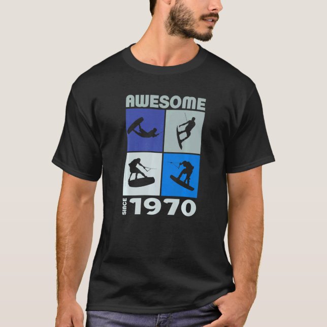 Camiseta Awesome since 1970 Wakeboard lifestyle  1 (Frente)