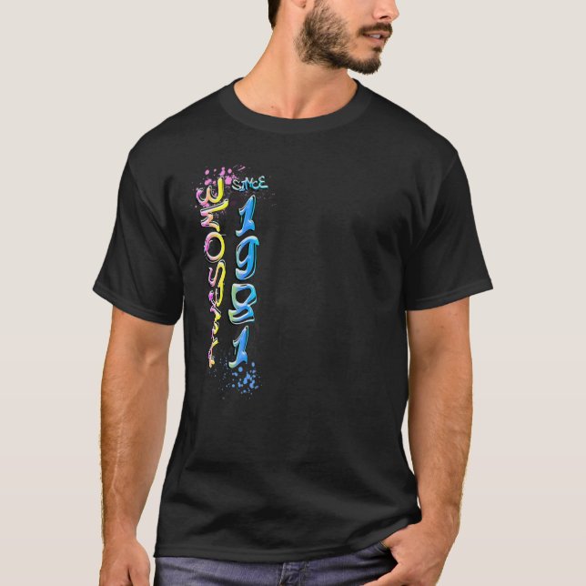 Camiseta Awesome since 1981 Graffiti Motif (Frente)